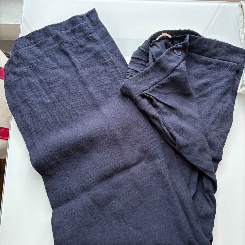 Linen  Navy Pants